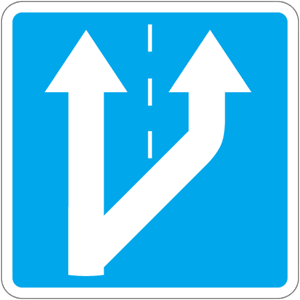 «Գոտու սկիզբ». արգելակման գոտու կամ վերելքի վրա լրացուցիչ գոտու սկիզբը: Եթե լրացուցիչ գոտուց առաջ տեղադրված այս նշանի վրա պատկերված է 4.6` «Նվազագույն արագության սահմանափակում» նշանը, ապա այն տրանսպորտային միջոցների վարորդները, որոնք հիմնական գոտիով չեն կարող շարունակել երթևեկությունը` առնվազն նշանի վրա ցույց տրված արագությամբ, պետք է վերադասավորվեն լրացուցիչ գոտի.