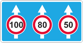 «Գոտիների քանակը». ցույց է տալիս երթևեկության գոտիների թիվը և գոտիներով երթևեկության ռեժիմները: Վարորդը պետք է կատարի սլաքների վրա պատկերված նշանների պահանջները.